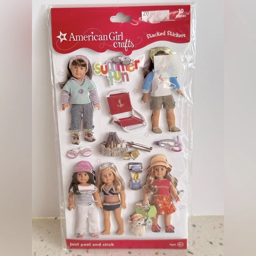 American Girl Doll Crafts Peel and Stick‎ Stacked Stickers 10 Pieces